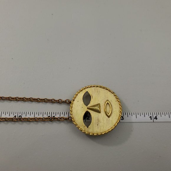 Face Necklace Rhinestone Dangle Beaded‎ Red Gold To - Picture 7 of 7